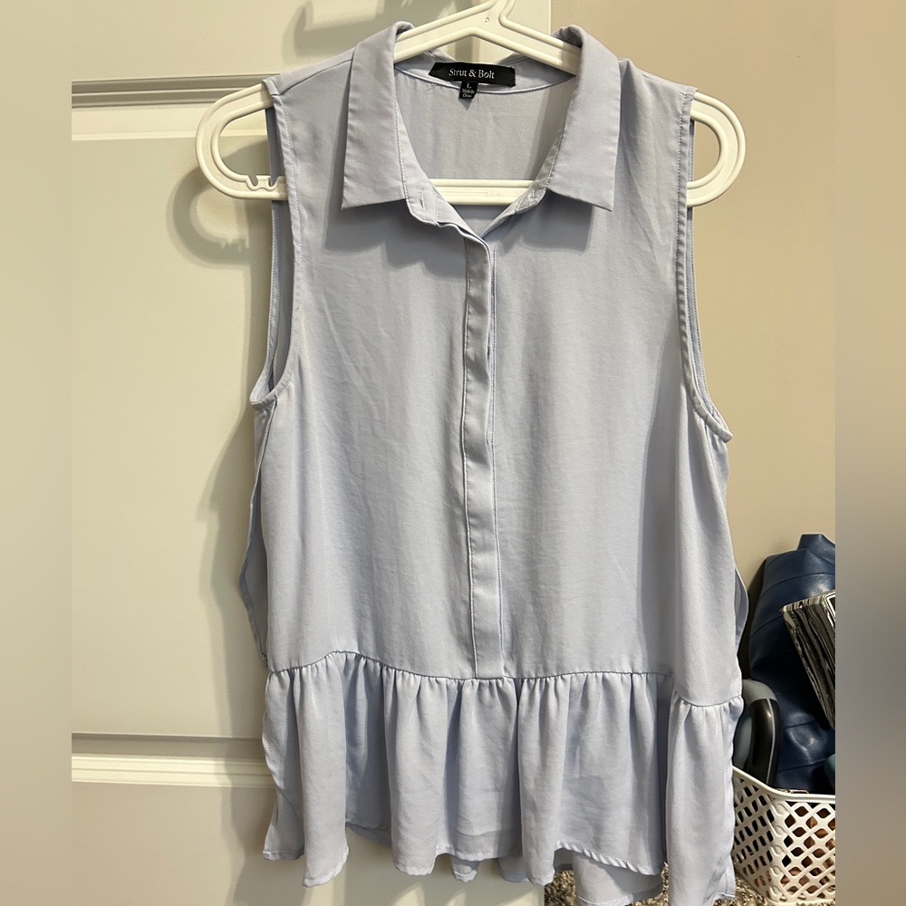 Split Hem Button Down Tank Top
